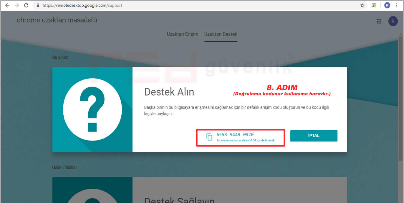 Google Chrome Uzak Masaüstü kurulumu